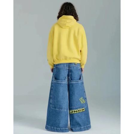 Jnco Jeans Nya Y2k Harajuku Hip Hopbrev Broderade Vintage Baggy Jeans Midja Breda Byxor 19 M