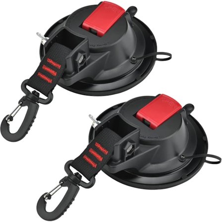 2-delt sugekopanker med fastgørelseskrog, camping, fastgørelseskroge, sugekop, markise, fastgørelseskrog til bilsidetelte, camping, presenningsudstyr