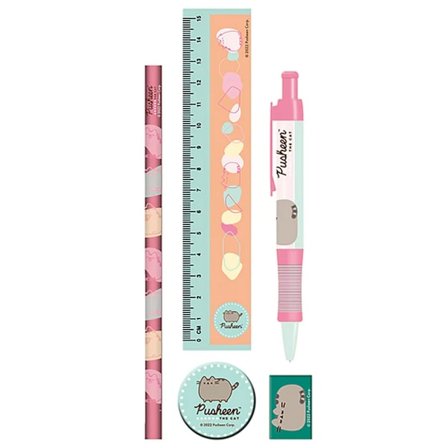 Pusheen Botanical Stationery Set En Storlek Rosa/Blå