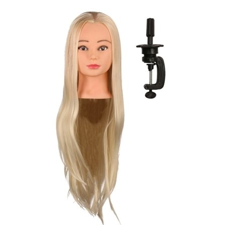 Salong Øve Trening Hårmodell Frisør Mannequin Hode med Klemme 20""26in Blond