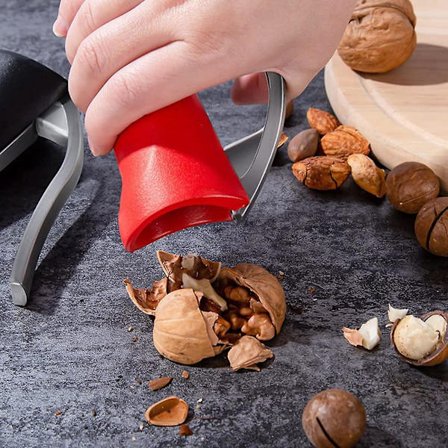 Nøddeknækker med håndtag, valnøddeknækker til nødder, pekannødder, valnødder rød