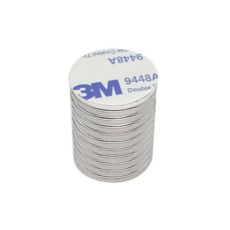 10-pack Superstarka Runda Neodymmagneter med Limbakgrund