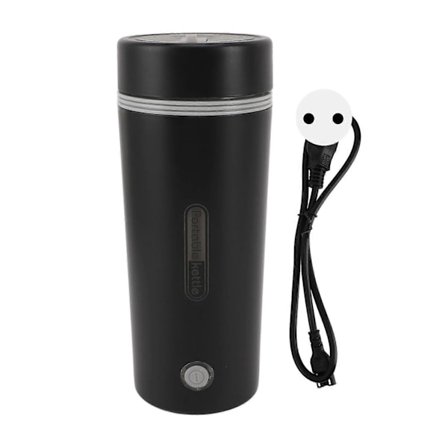 Rejse Elkedel 300W 350ml Rustfrit Stål Automatisk Isolering Bærbar Mini Varmtvandsbeholder til Kaffe Te Sort EU Stik 220V 50HZ