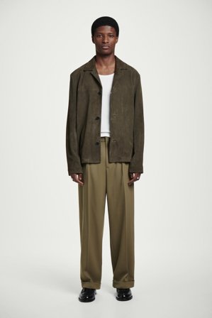 COS Homme Pantalon À Revers En Drap De Laine in Beige