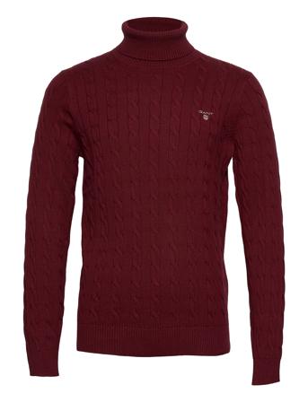Cotton Cable Turtle Neck Knitwear Turtlenecks Punainen GANT