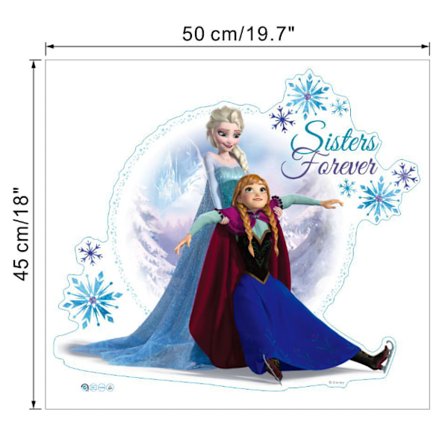 3D Jääprinsessa Animoitu Tarra Lasten Piirretty Huoneen Taustaseinä