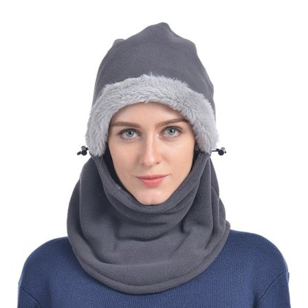 Varm Hue Hat Tørklæde GRÅ
