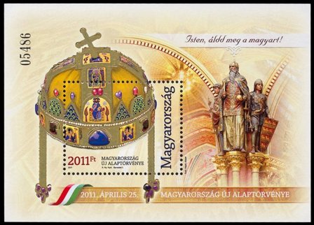 Ungarn - Den nye forfatning - Postfrisk miniark