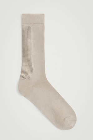 COS Men's Pointelle-Knit Cotton Socks in Beige