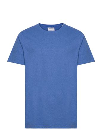 Mouliné O-Neck Tee S/S T-shirts Short-sleeved Blå Lindbergh*Betinget Tilbud