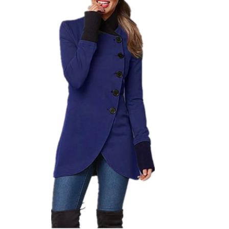 Spring Slim Elegant Fit Ytterkläder Dam Solid Grå Vit Singel