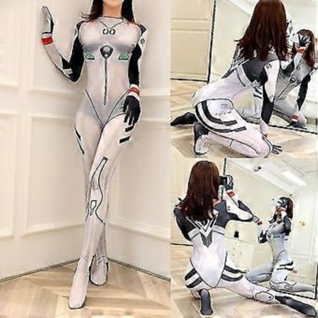 Evangelion Anime Ayanami Rei Cosplay Kostyme Dame Battle Suit Bodysuit Jumpsuit Halloween Party Utkledning -NMAOV( L)