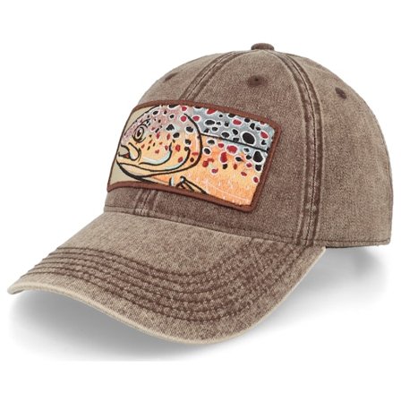 Skillfish - Hnědý unconstructed Kšiltovka - Big Trout Patch 382 Snow Washed Brown Dad Cap @ Hatstore