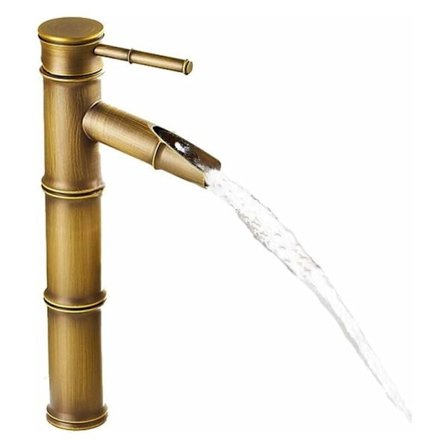 Vintage Antik Brons Full Koppar Bambu Hotell Badrum Kök Blandare Kran Vask Kran, Koppar, 3 Bryt Munstycken3 Bryt Munstycken