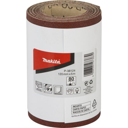 Makita slipepapir - rull - 120mmx5m K80