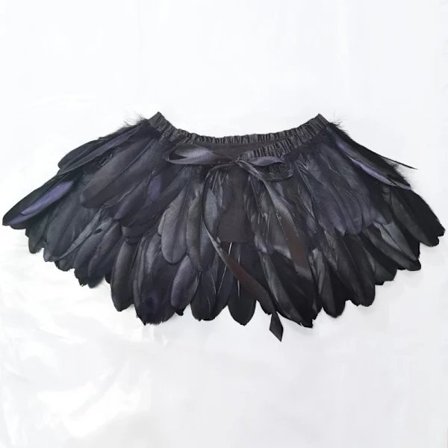 Gotisk fjærsjal Akseltilbehør Fjær Motevinge Halloween Cosplay Kostyme Karneval Kjole Maskeradeklær Dekor svart One Size_tfrf svart One Size