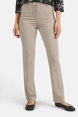 Brandtex - Sara Bukser Med Lynlåslommer - Mørk Sand- Slim Fit