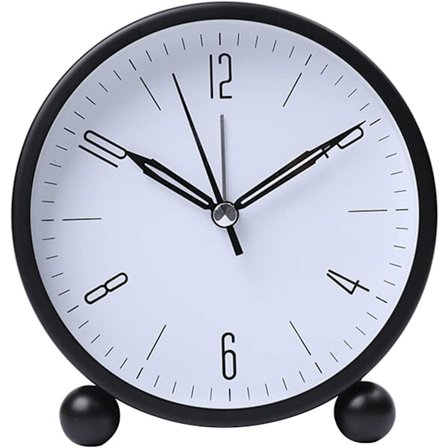 Klokke skrivebord lysende liten alarm studenter bruker mute skrivebord dekorasjon barn skrivebord for å stå opp hjemme (Farge: svart)