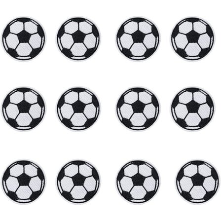 12 stk. (6,3 cm) boldmærker fodbold bold strygemærker f