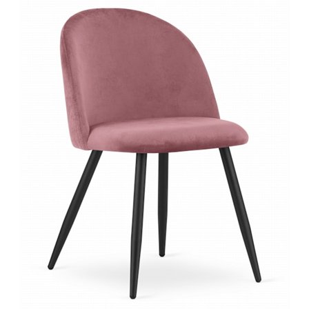 Valora Bello Stol Mörkrosa Sammet Svarta Ben