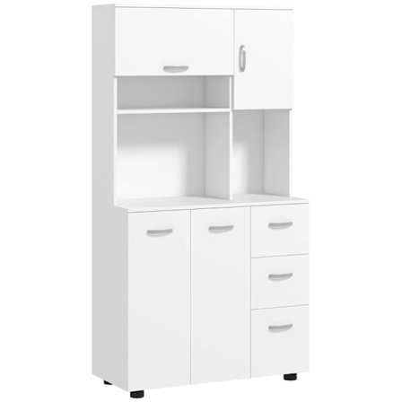 Rootz Køkkenskab - Pantry Skab - Opbevaring Organizer - MDF Konstruktion - Hvid - 89cm x 39,5cm x 168cm