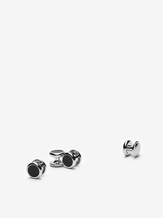 John Henric Men's Formal Buttons Black & Silver Size Onesize