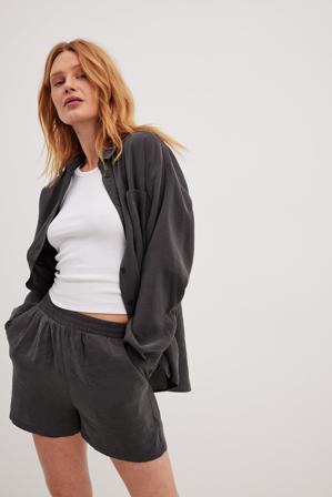 NA-KD Boho Short en modal à taille élastique - Shorts - Gris - EU 34