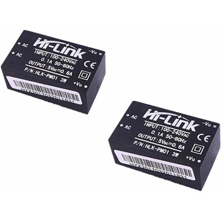 2 x HLK-PM01 AC DC 220V till 5V Koppla bort strömförsörjningsmodul Isolerad strömförsörjning