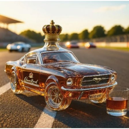 Whiskyflaske i glas - Udformet som en lille bil D