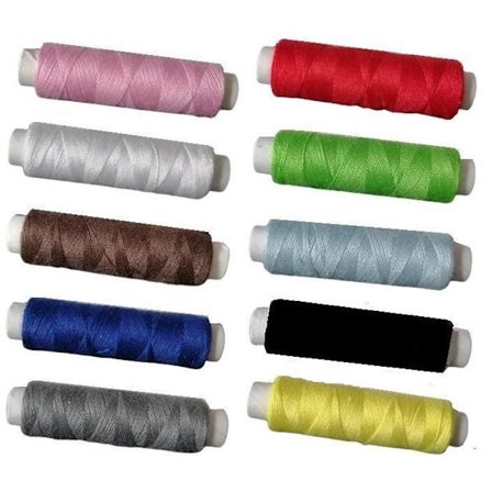 10 ruller sytråd - 110 meter per rull - Sytråd