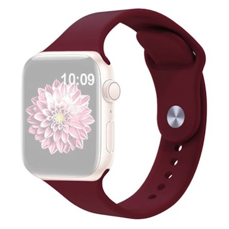 KALEBOL Apple Watch Series 41mm / 40mm / 38mm silikoninen ranneke, koko: S / M - Viininpunainen