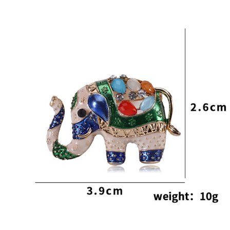 Djurbrosch för män och kvinnor Elefant Vit Blå Metall Kanin Head Needle