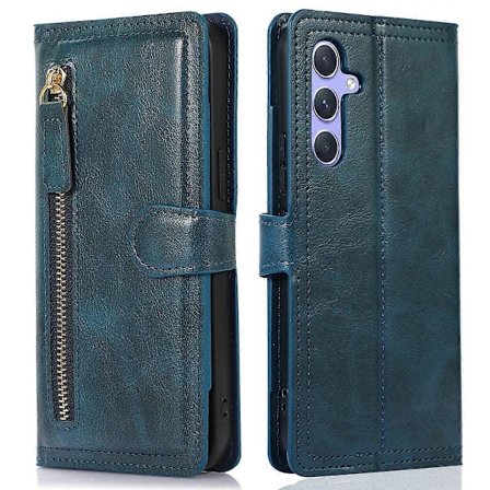 För Samsung Galaxy A55 5G Läderfodral Dragkedja Plånbok Ställ Telefonskal