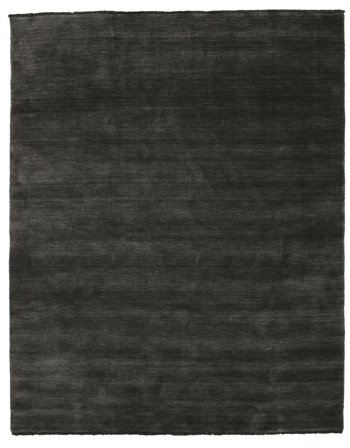 Handloom Fringes 200X250 Noir/Gris Uni Tapis De Laine