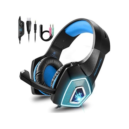 Gaming Headset Hörlurar för Ps4 Xbox One Brusreducerande Hörlurar med LED-ljus/S/X Adapter Krävs YEMAESRE