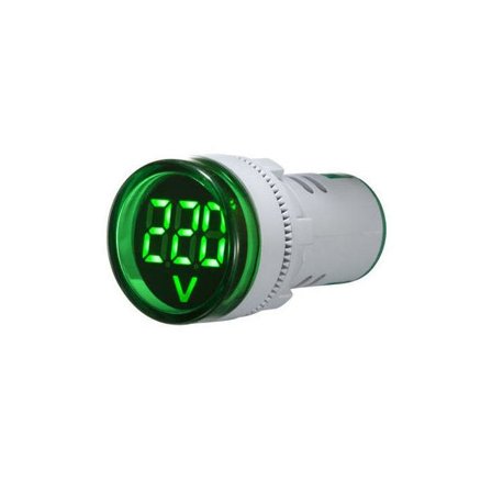 2 st Cirkelformad indikator V digital voltmeter signallampa 22mm mini LED spänningsdisplayinstrument (grön)