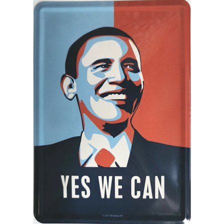Vykort i Plåt - Obama USA