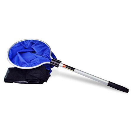 Semi Permeabel Blød Canvas Nylon Anti-Slip Aluminium Håndtag Fiskenet til Koi Arowana Fisk Overførsel 30cm 11.8in