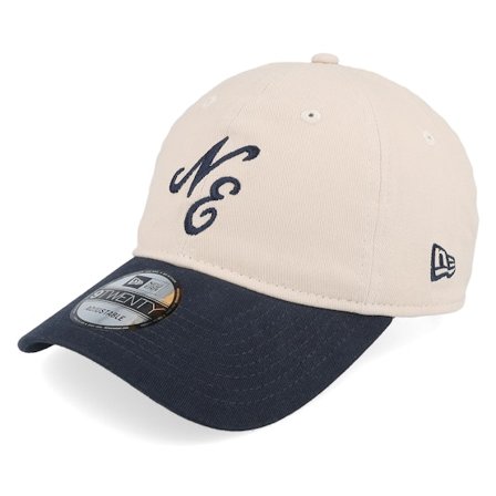 New Era - Beige unconstructed Cap - Peached Cotton 9TWENTY Stone/Navy Dad Cap @ Hatstore
