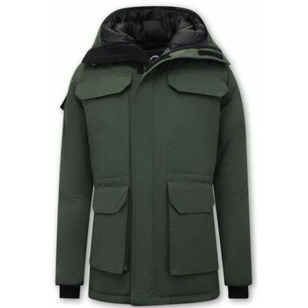 Matogla Halflange Winterjas Heren met Capuchon - 7503 - Groen grön, Herr Vinterjackor, Herr, Storlek: M