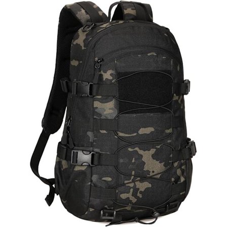 Vandringsrygsæk, lille militær campingrejsearbejdsrygsæk til mænd kvinder college sport vandring jagt motorcykel Camouflage