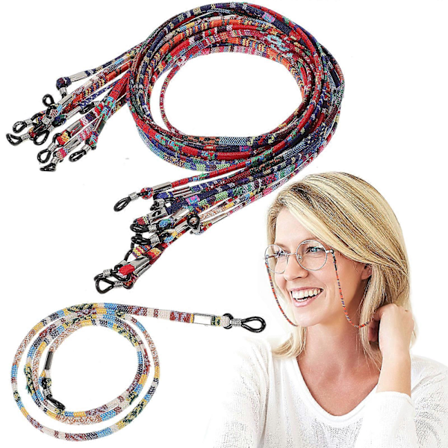 10 stk. brillesnorer, fargerike bohemske brilleremmer, snorer, brilleholder for solbriller og lesebriller