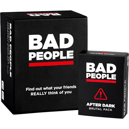 BAD PEOPLE -seurapeli + After Dark -lisäosa – Hilpeä aikuisten korttipeli lautapeli-iltaan ystävien kanssa