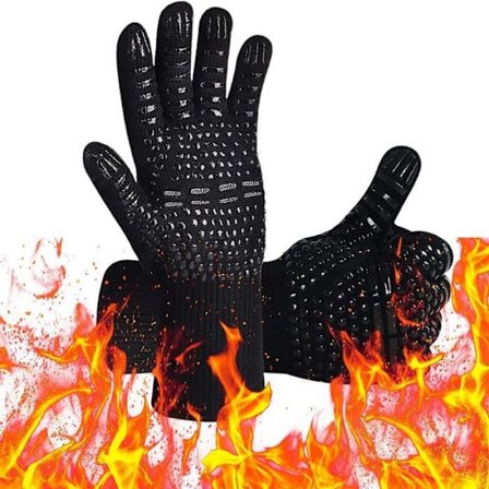 Ovnhandske Grillhandske, Skridsikker Silikone Varmebestandig Handske Op Til 800°C, Universal Ovnhandske til Grill BBQ, Køkken