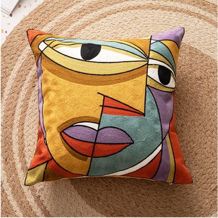 Abstrakt Van Gogh Meow Star Man Broderet Pudebetræk Sofa Bil Pude