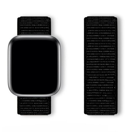 Sport Loop armband till Apple Watch 42/44/45/46/49 mm i ventilerande nylon - Svart
