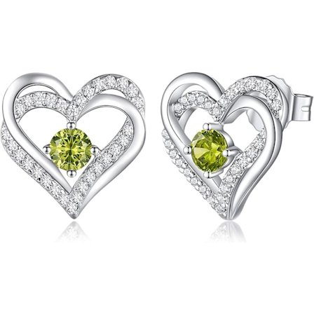 925 Sterling Silver Födelsestens Örhängen Smycken För Kvinnor Vit/Roséguldpläterade Alla Hjärtans Dag Jul Jubileum Födelsedag Smyckesgåvor Till Honom