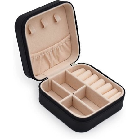 Mini Smykke Reiseveske, PU Lær Reise Smykke Organizer Boks, Liten Bærbar Smykkeoppbevaringsholder For Dame Ringer Øredobber Halskjede