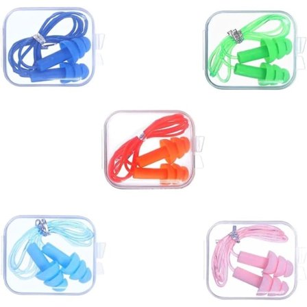 5 par kablede ørepropper for soving, silikon ørepropper, gjenbrukbare støydempende ørepropper er egnet for arbeid, søvn, svømming.