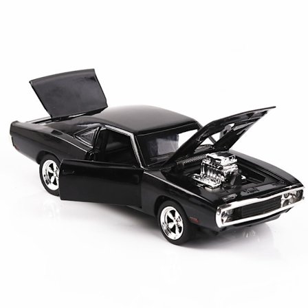 Skalenlig modell 1:32 Mustang GT 1967 Svart GT500 Skalenlig modell